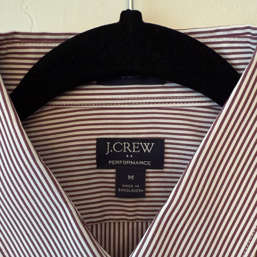 J. Crew Men's Burgundy Pinstripe Dress Shirt - NWOT